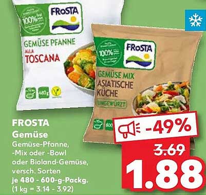FROSTA Gemüse-Pfanne, -Mix oder Bowl-Gemüse, verschieden Sorten, je 480 - 600-g-Pack.