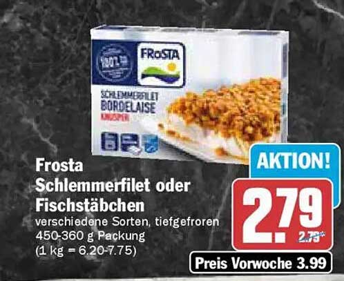 Frosta Schlemmerfilet oder Fischstäbchen, 450-360 g Packung