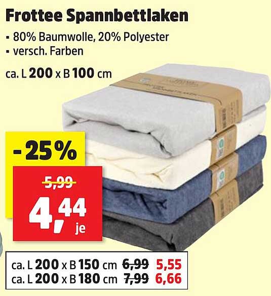 Frottee Spannbettlaken – Verschiedene Farben im Angebot!