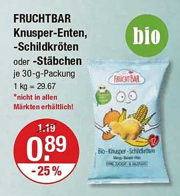 FRUCHTBAR Knusper-Enten, -Schildkröten oder -Stäbchen je 30-g-Packung