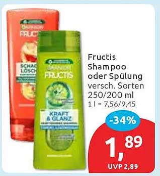 Fructis Shampoo oder Spülung versch. Sorten 250/200 ml