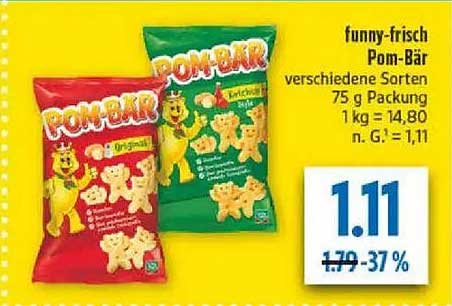 funny-frisch Pom-Bär verschiedene Sorten 75 g Packung
