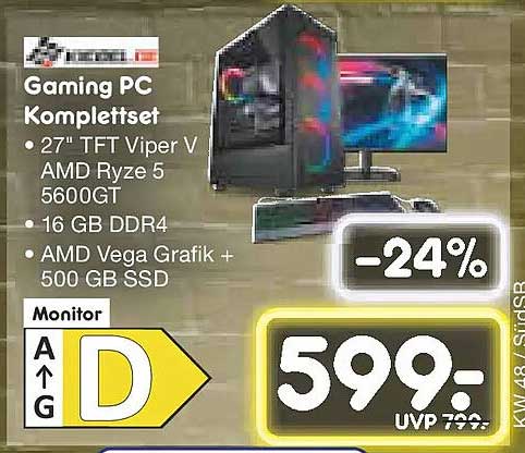 Gaming PC Komplettset: 27'' TFT Viper V AMD Ryze 5 5600GT