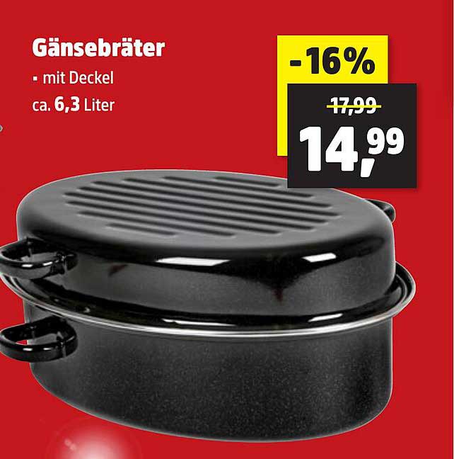 Gänsebräter mit Deckel, ca. 6,3 Liter