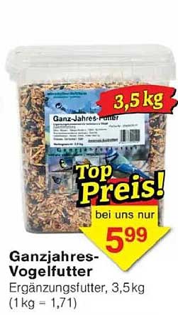 Ganzjahres-Vogelfutter 3,5 kg
