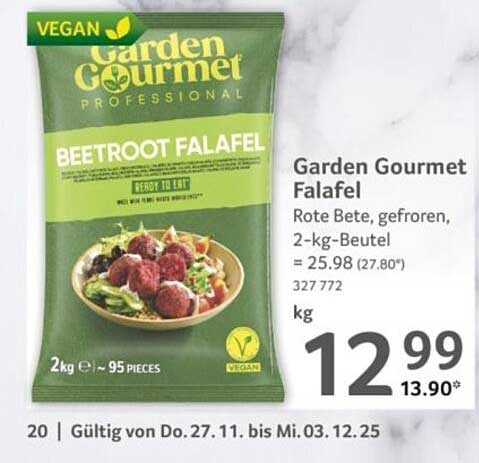 Garden Gourmet Falafel – Rote Bete, gefroren, 2-kg-Beutel