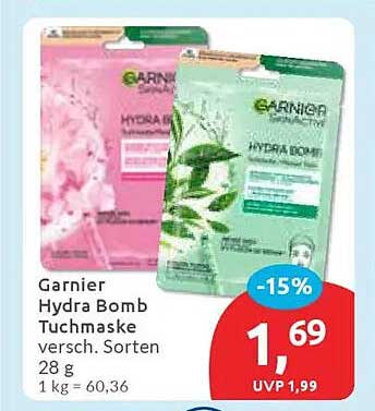 Garnier Hydra Bomb Tuchmaske verschiedene Sorten