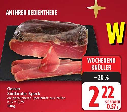 Gasser Südtiroler Speck - die geräucherte Spezialität aus Italien