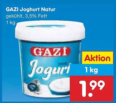 GAZI Joghurt Natur, 1 kg