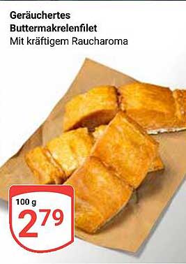 Geräuchertes Buttermakrelenfilet mit kräftigem Rauch Aroma