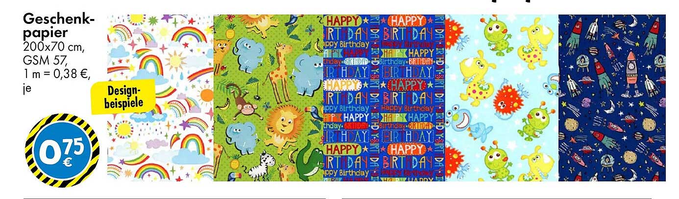 Geschenkpapier 200x70 cm, GSM 57