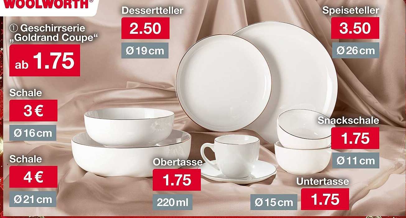 Geschirrserie „Goldrand Coupe“