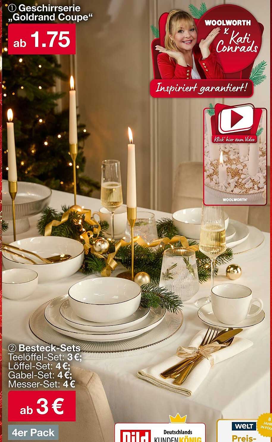 Geschirrserie „Goldrand Coupe“ und Besteck-Sets ab 1,75 €