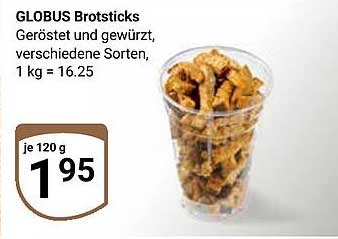 GLOBUS Brotwsticks, geröstet und gewürzt, verschiedene Sorten