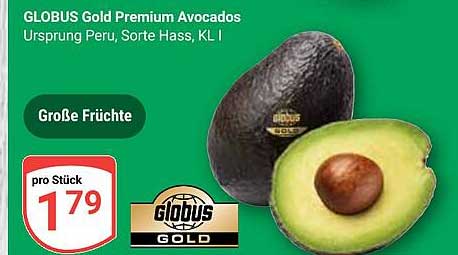 GLOBUS Gold Premium Avocados - Herkunft Peru, Sorte Hass, KL I