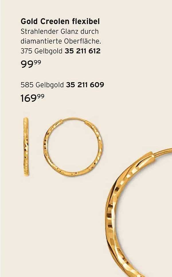 Gold Creolen flexibel