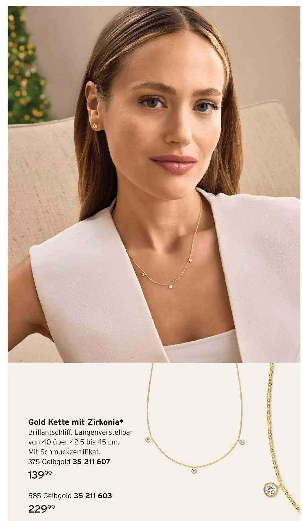 Gold Kette mit Zirkonia*