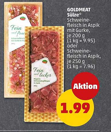 GOLDMEAT Süßspeise: Schweinefleisch in Aspik mit Gurke, je 200 g