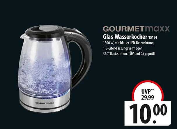 GOURMETmaxx Glas-Wasserkocher 15174