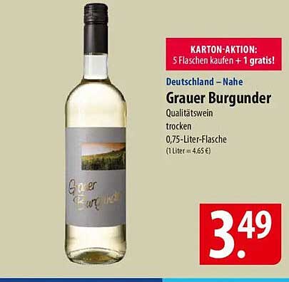 Grauer Burgunder Qualitätswein trocken 0,75-Liter-Flasche