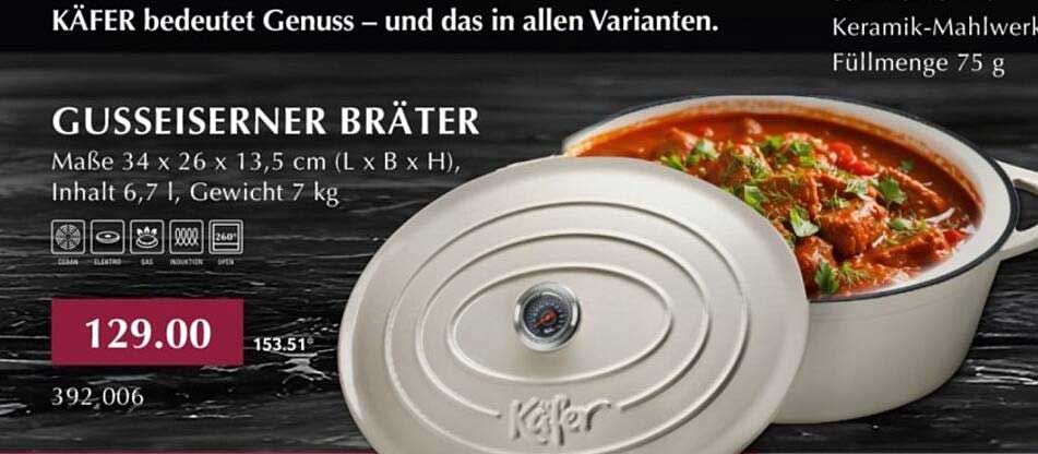 Gusseiserner Bräter von Käfer