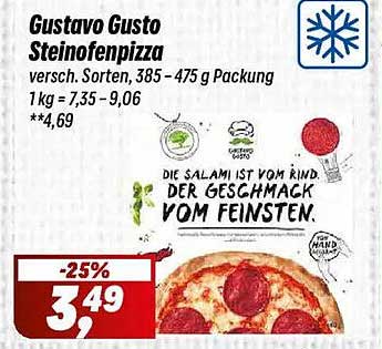 Gustavo Gusto Steinofenpizza - versch. Sorten, 385 - 475 g Packung