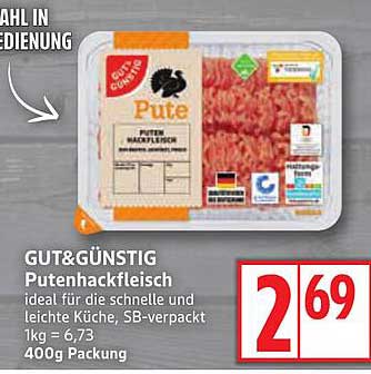 GUT& GÜNSTIG Putenhackfleisch 400g