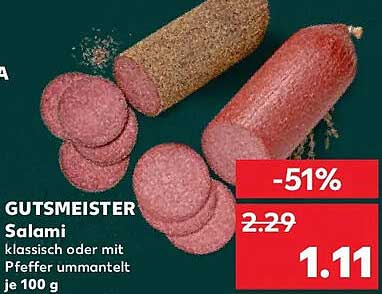 GUTSMEISTER Salami klassisch oder mit Pfeffer ummantelt je 100 g