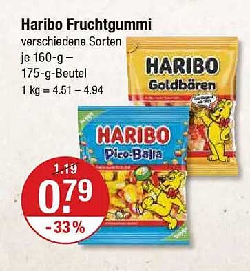 Haribo Fruchtgummi verschiedene Sorten, je 160-g – 175-g-Beutel
