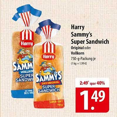 Harry Sammy's Super Sandwich - Original oder Vollkorn
