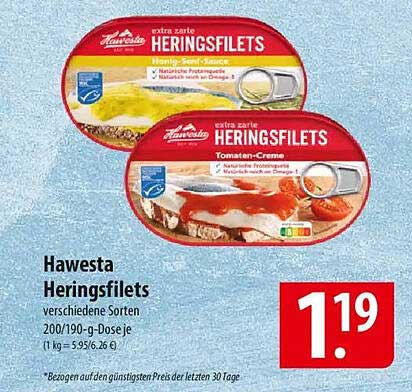 Hawesta Heringsfilets - verschiedene Sorten