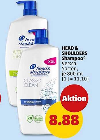 HEAD & SHOULDERS Shampoo - Verschiedene Sorten, je 800 ml (1 l = 11,10 €)