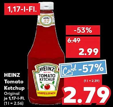 HEINZ Tomato Ketchup 1,17-I-Fl.