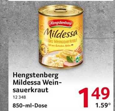 Hengstenberg Mildessa Weinsauerkraut 850-ml-Dose