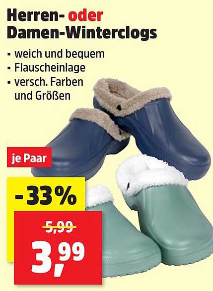 Herren- oder Damen-Winterclogs