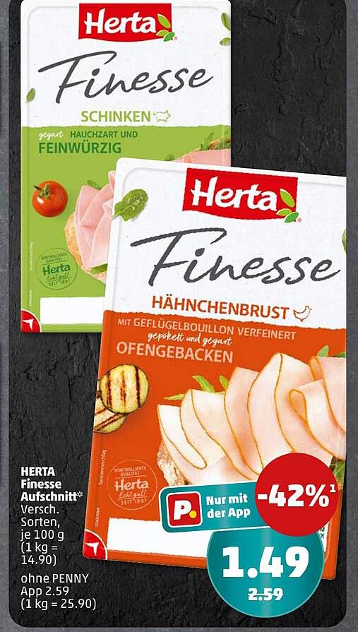 HERTA Finesse Aufschnitt – Schinken und Hähnchenbrust