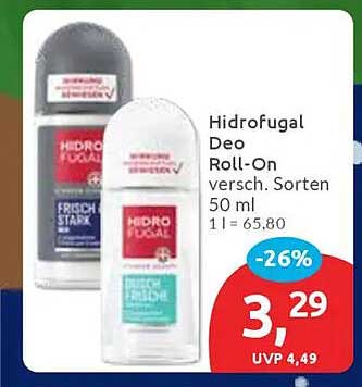 Hidrofugal Deo Roll-On, verschiedene Sorten 50 ml