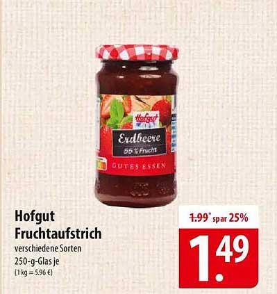 Hofgut Fruchtaufstrich verschiedene Sorten 250-g-Glas