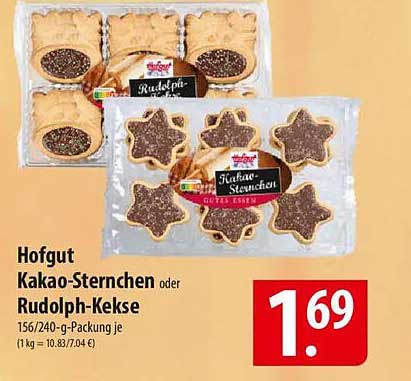 Hofgut Kakao-Sternchen oder Rudolph-Kekse
