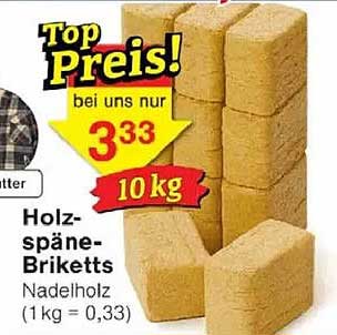 Holzspäne-Briketts 10 kg