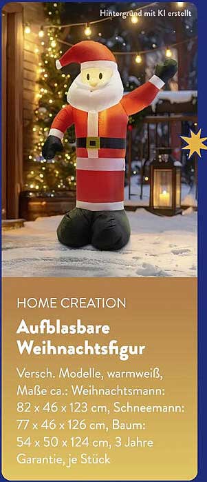HOME CREATION Aufblasbare Weihnachtsfigur
