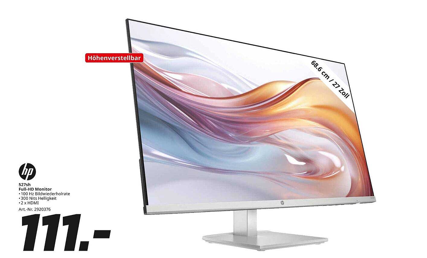 HP 527h Full-HD Monitor 68,6 cm (27 Zoll)
