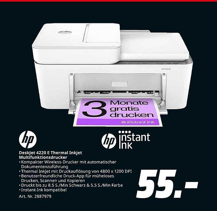 HP DeskJet 4220 E Thermal Inkjet Multifunktionsdrucker