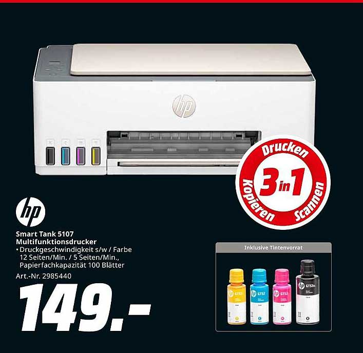 HP Smart Tank 5107 Multifunktionsdrucker