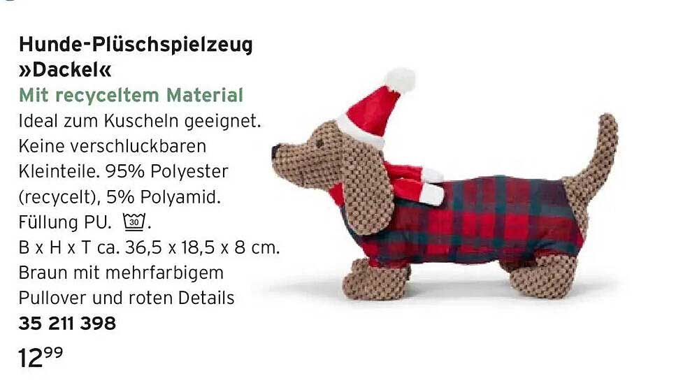 Hunde-Plüschspielzeug »Dackel«