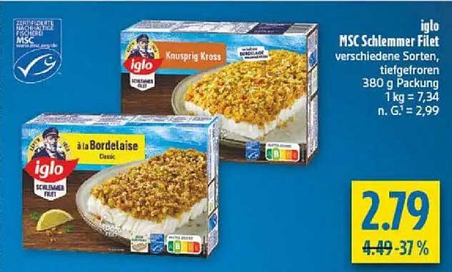 iglo MSC Schlemmer Filet - verschiedene Sorten, tiefgefroren (380 g)