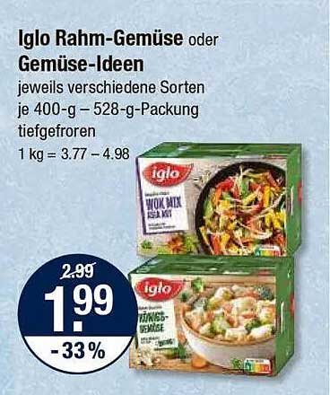 Iglo Rahm-Gemüse oder Gemüse-Ideen 400-g-528-g-Packung
