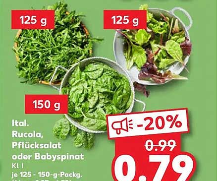 Ital. Rucola, Pflücksalat oder Babyspinat