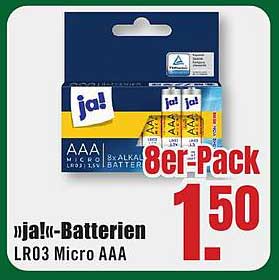 ja! Batterien LR03 Micro AAA 8er-Pack