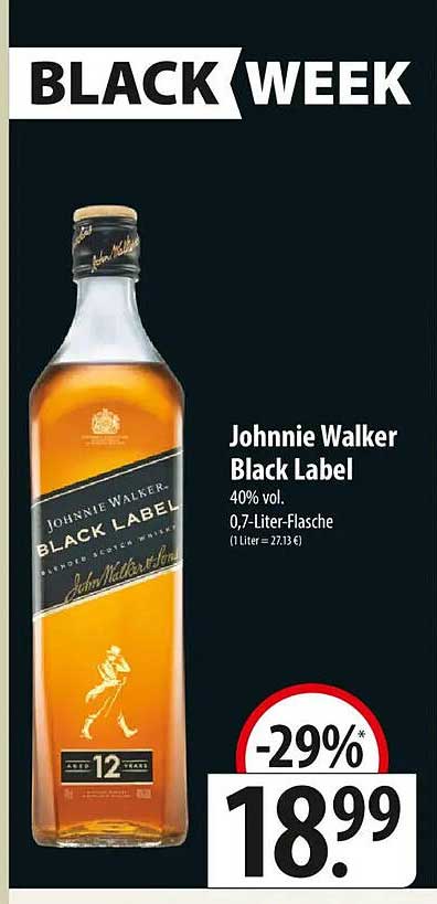 Johnnie Walker Black Label 0,7-Liter-Flasche